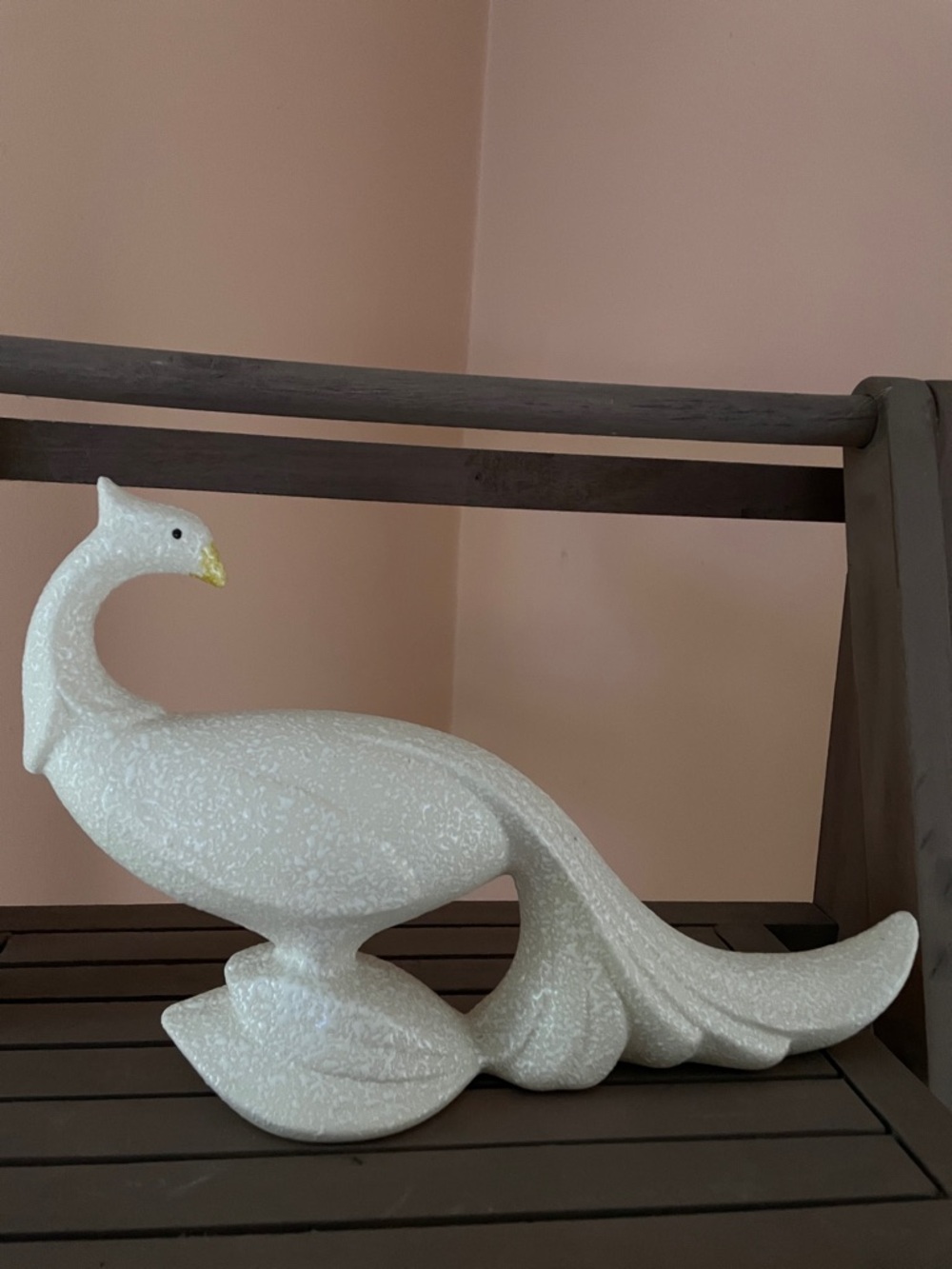MCM 50-60’s White Peacock with speckled glazed finish.